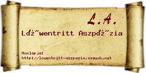 Löwentritt Aszpázia névjegykártya